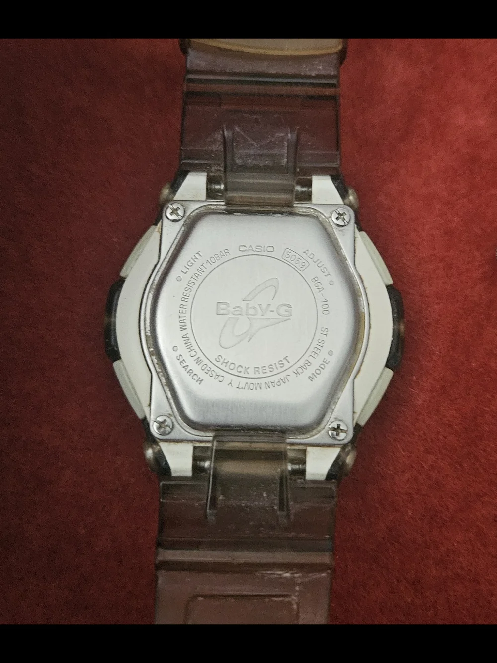 Casio Baby-G Pink Dial Translucent Brown Resin Women's Watch
